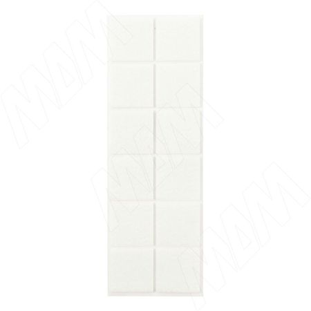 Подпятник самоклеящийся квадратный 40x40 мм, 12 штук, белый (HS4040-W)