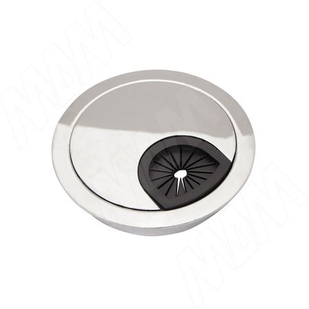 Заглушка кабель-канала, металлическая, круглая, d=60 мм, хром (361-60 CR)