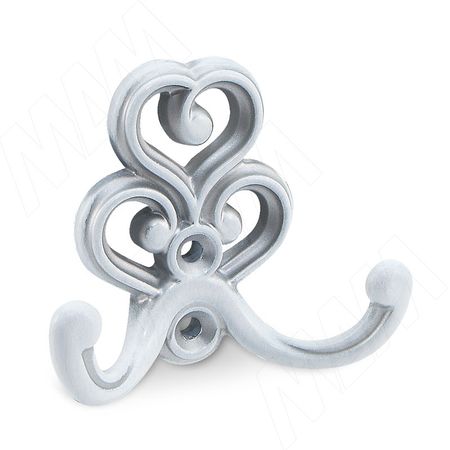 ROME Крючок двухрожковый белый/серебро винтаж (WAP.802.000.00V4)