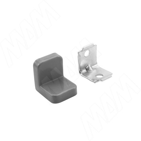 ANGLE Уголок мебельный с пластиковой накладкой 21х21х19 мм, серый (PLS20X20X20GR)
