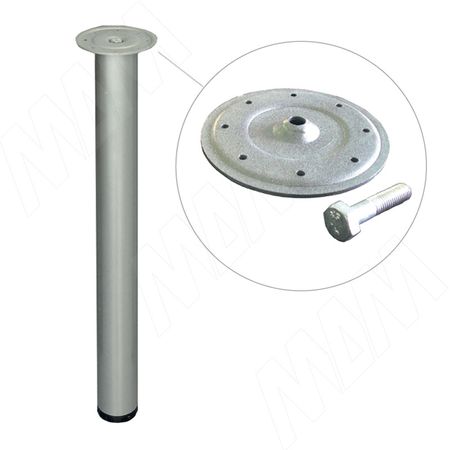 Опора для стола, D63, H715+25 мм, хром матовый, 4шт. (D63/715 АЛЮМ МАТ/4)