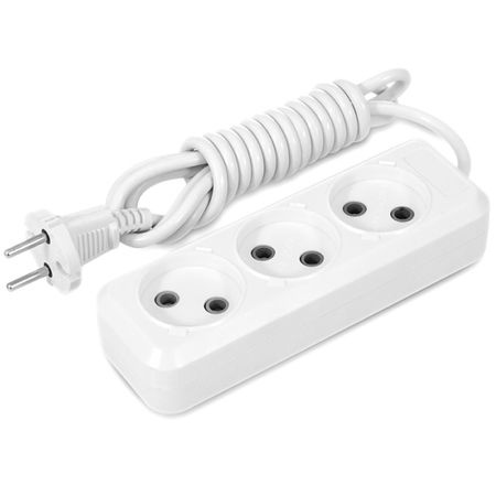 удлинитель РЕАЛЬНАЯ ЭЛЕКТРИКА Реальная электрика 1,5м 3-местный IP44 6А б/з 3R-1,5 белый