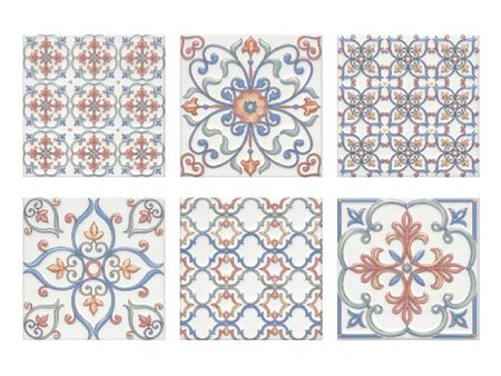 плитка настенная KERAMA MARAZZI СУРРЕЙ 20х20 орнамент цветной