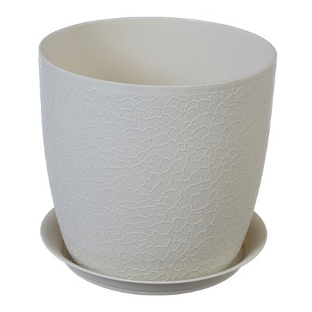 горшок с поддоном Верона 1,4л d14см h12,6см белый пластик