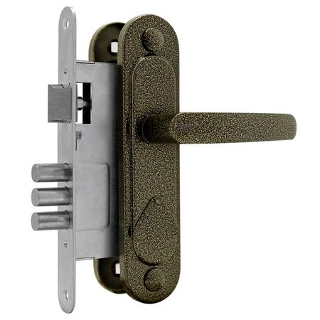 ручка дверная с замком ОМЕГА ЗВ9.1-01 бронза фигурка орел кавказ 50мм мет цв бронза