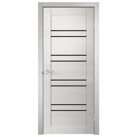 полотно дверное Веллдорис Линеа 8 дуб белый стекло 200х80см экошпон