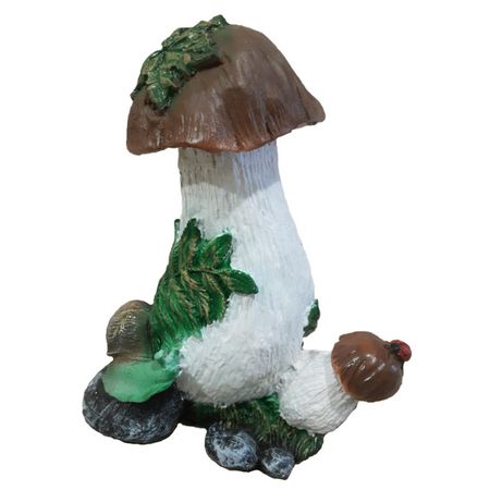 фигура садовая Гриб с ягодой и улиткой 34см
