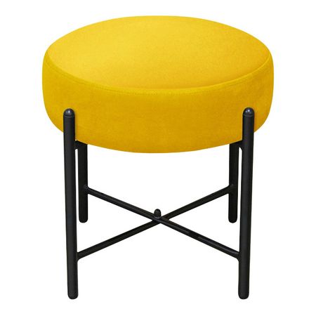 банкетка 410х410х400мм желтый/черный муар ткань/металл