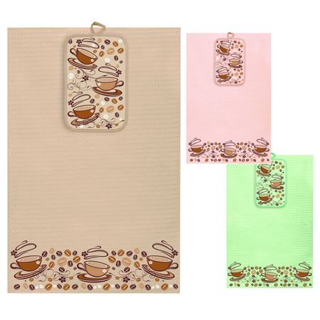 комплект кухонный Кофе полотенце и прихватка в ассортименте (разные цвета), арт. НК-45-Кофе