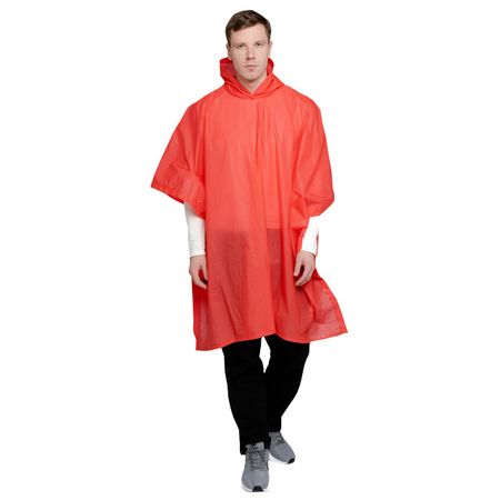 дождевик-пончо one size на кнопках в мешке красный ПЕВА плащ дождевик пончо акм взрослый тонкий красный vs1031a red