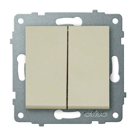 выключатель 2-клавишный OVIVO Loft крем