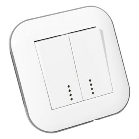 выключатель 2-клавишный OVIVO Loft с индикацией белый