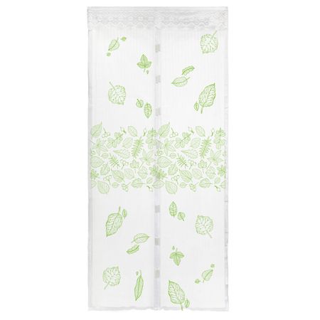 сетка противомоскитная РЫЖИЙ КОТ Листья 210х100см на магнитах белая/зеленая