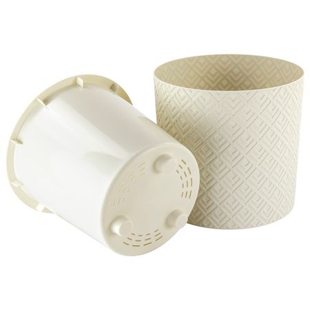 кашпо двойное Этна 24л d38см h36см в ассортименте пластик