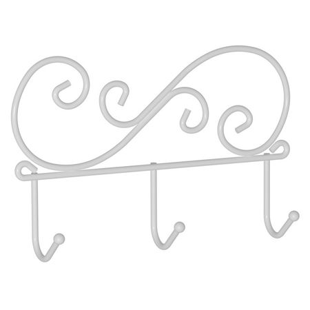 вешалка настенная Кружева 3 крючка 200х40,5х130мм белая