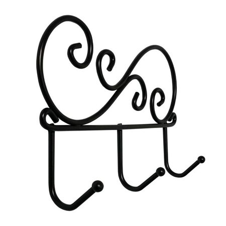 вешалка настенная Кружева 3 крючка 200х40,5х130мм черная