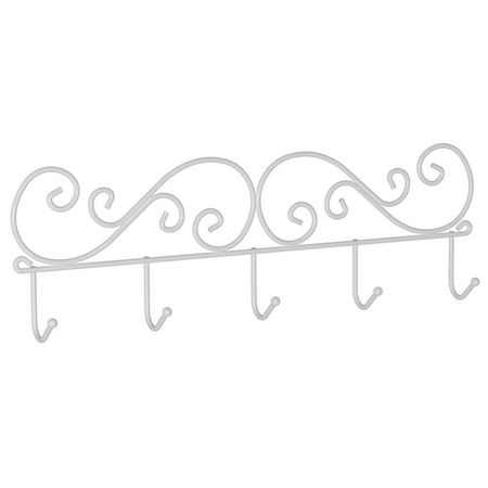 вешалка настенная Кружева 5 крючков 400х45х130мм белая