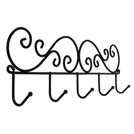 вешалка настенная Кружева 5 крючков 400х45х130 черная