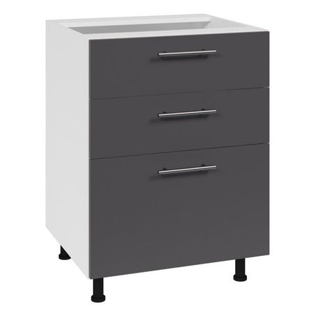 кухонный шкаф напольный Лофт 600х550х820мм 3 ящика МДФ/ЛДСП