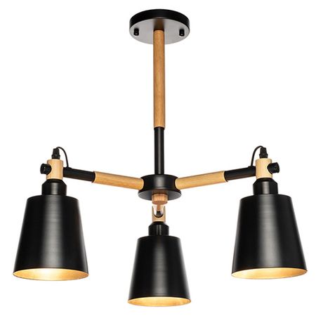 люстра потолочная LAMPLANDIA Skora black 3x40Вт E27 металл черная