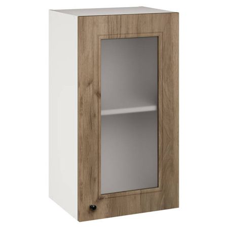 кухонный шкаф навесной со стеклом Прага 400х320х720мм 1 дверь МДФ/ЛДСП