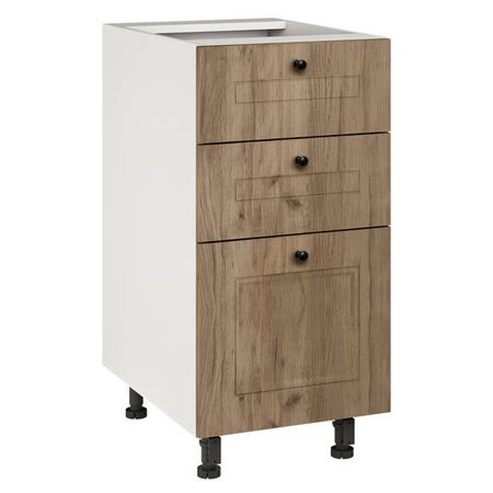 кухонный шкаф напольный Прага 400х550х820мм 3 ящика МДФ/ЛДСП