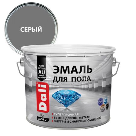 эмаль алкидно-уретановая DALI для пола 9л RAL7040 серая, арт.12317 пола гарнет герой туманной долины