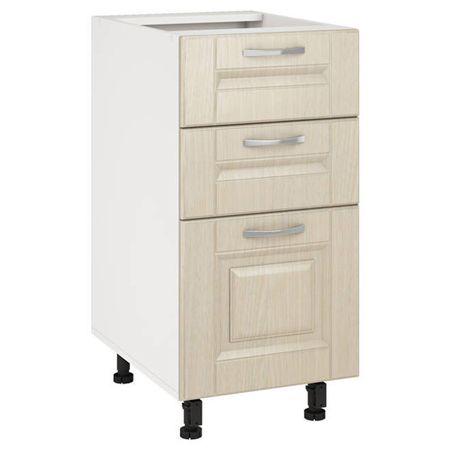 кухонный шкаф напольный дуб Мадейра 400х550х820мм 3 ящика МДФ/ЛДСП