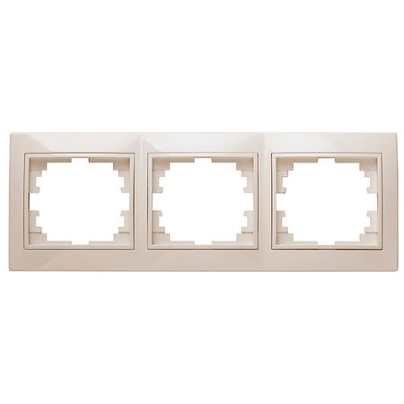 рамка 3 поста INTRO Plano горизонтальная слоновая кость