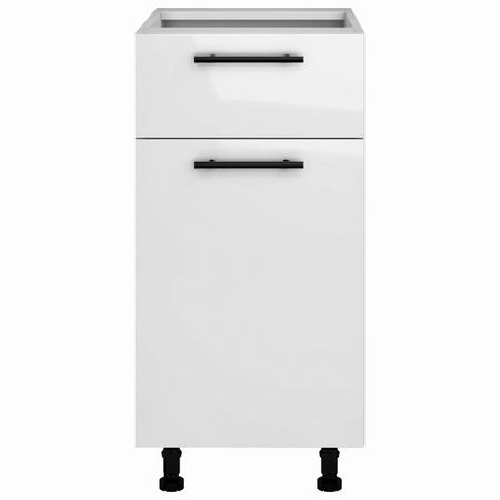 шкаф напольный Белый глянец 820х400х504мм 1 ящик 1 дверь МДФ/ЛДСП