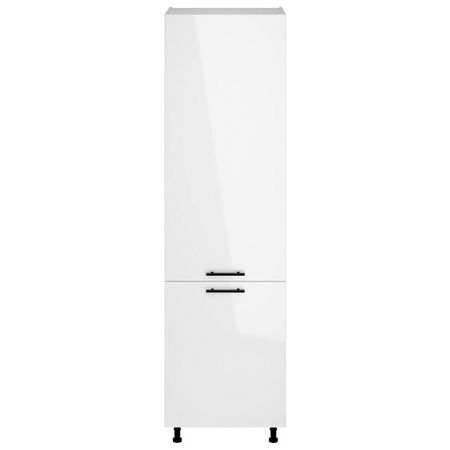 шкаф-пенал универсальный Белый глянец 2140х600х560мм 2 двери МДФ/ЛДСП