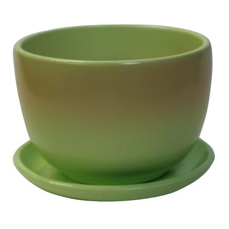 горшок керамический с поддоном Шар 0,5л d13см бежево-зеленый градиент для карточек unicorn ballerina зеленый градиент дк2018 141