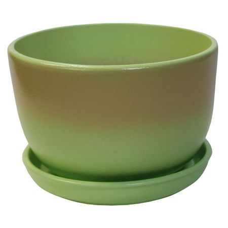 горшок керамический с поддоном Шар 1,65л d17см бежево-зеленый градиент для карточек unicorn ballerina зеленый градиент дк2018 141