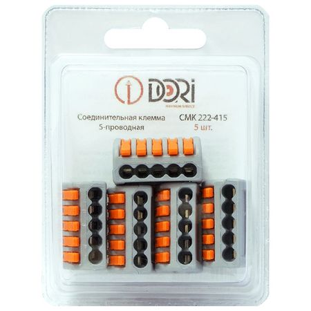 клемма соединительная DORI 5х4кв.мм 5шт серый