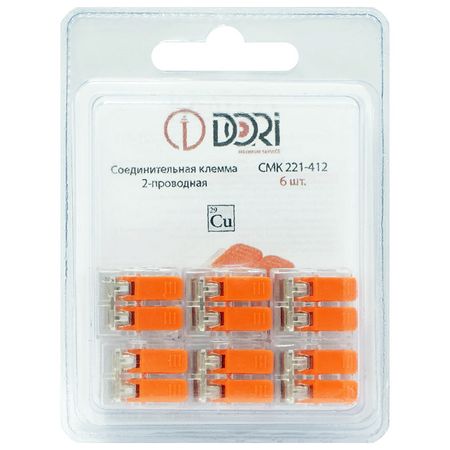 клемма соединительная DORI 2х4кв.мм 6шт прозрачный
