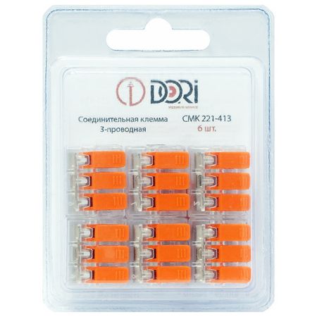 клемма соединительная DORI 3х4кв.мм 6шт прозрачный