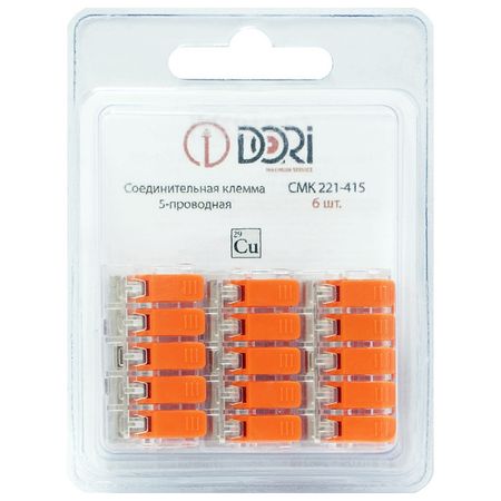 клемма соединительная DORI 5х4кв.мм 6шт прозрачный