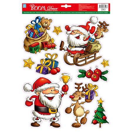 наклейка ROOMDECOR Прикольный Санта 29х41см, арт.WDX5762 A