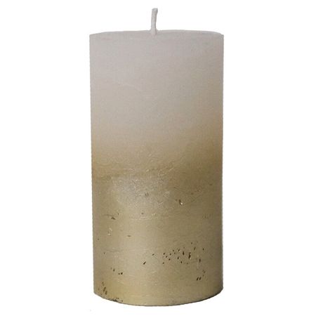 свеча-столбик HOME INTERIORS Рустик 6х11см 25ч/г белый-золото без аромата