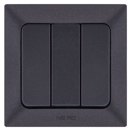 выключатель 3-клавишный NE-AD Aras металлик черный