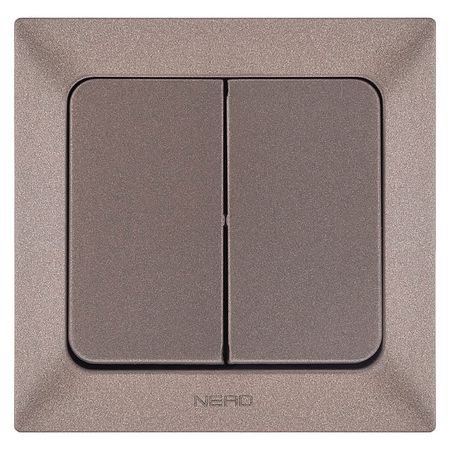 выключатель 2-клавишный NE-AD Aras металлик мокка