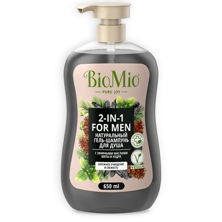 гель для душа BIOMIO For Men 2в1 Мята и Кедр 650мл