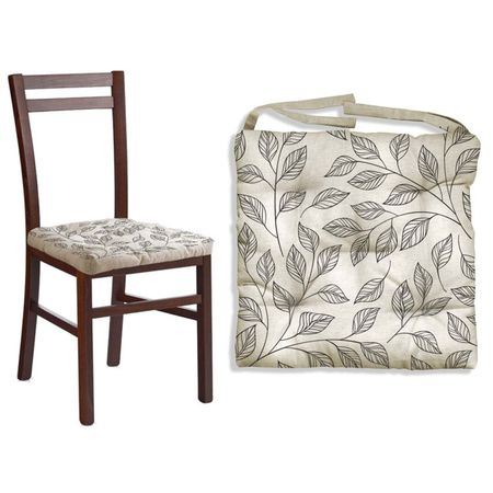 сиденье для стула Листики 40х40см серое, арт.СТ-Листики