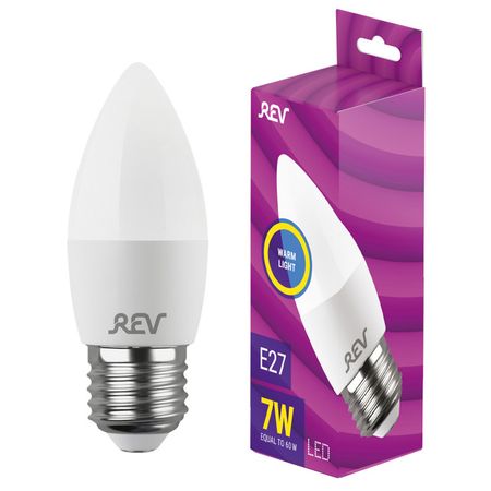 лампа светодиодная REV 7Вт E27 560лм 2700K 220В свеча С37