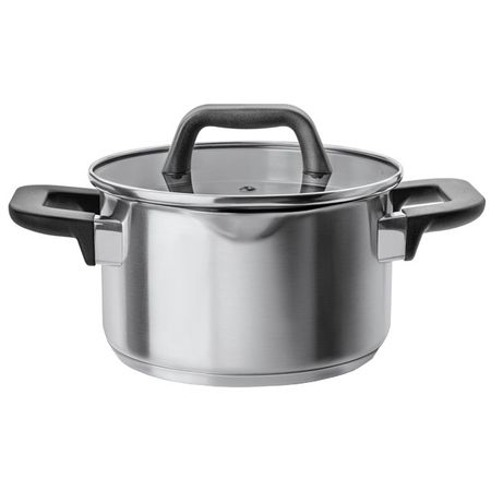 кастрюля APOLLO Gusto 2,5л 18см нерж.сталь стеклянная крышка индукция