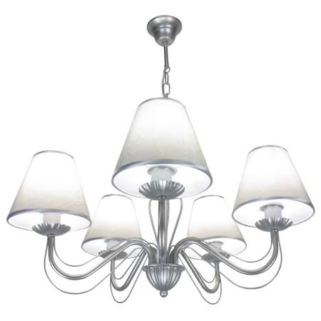 люстра подвесная СВЕТПРОМ Сив 5х40Вт Е14 ткань серебристый