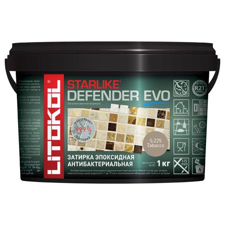 затирка для швов LITOKOL Starlike Defender Evo 1-15мм 1кг серо-бежевая
