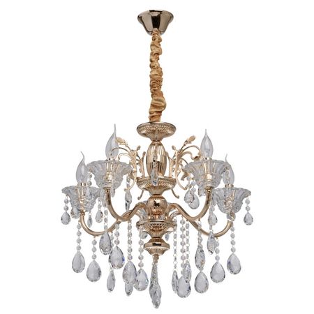 люстра подвесная MW-LIGHT Селена 5х40Вт E14 металл золотой