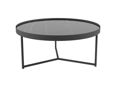 Журнальный стол Verda Ориндж (Металл/Стекло Черный) 75x75