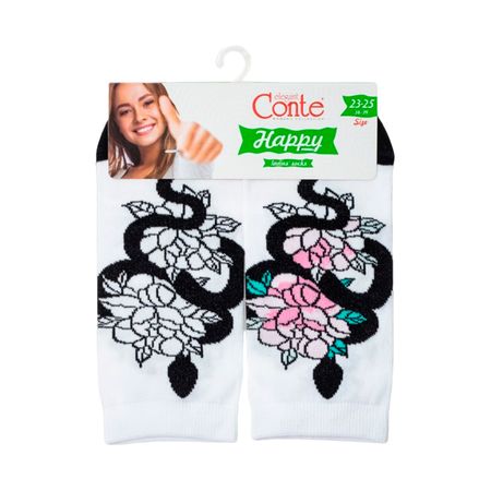 Носки женские CONTE ELEGANT CE HAPPY белый 36-39 евгения петровна бахурова обведем рисунки